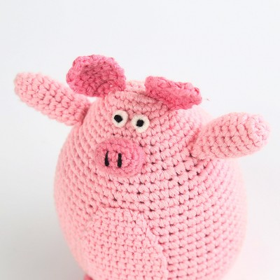 Factory custom new cute pink big stuffed handmade crochet toy