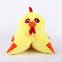 Custom cute yellow chicken plush animal soft cute creative sofa cushion pillow