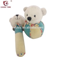 Manufacturer Wholesale New Design Plush Bear Toy Tumbler Baby Rattle With Bell