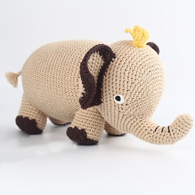 2019 Chinese factory wholesale custom cartoon elephant handmade crochet stuffed toy